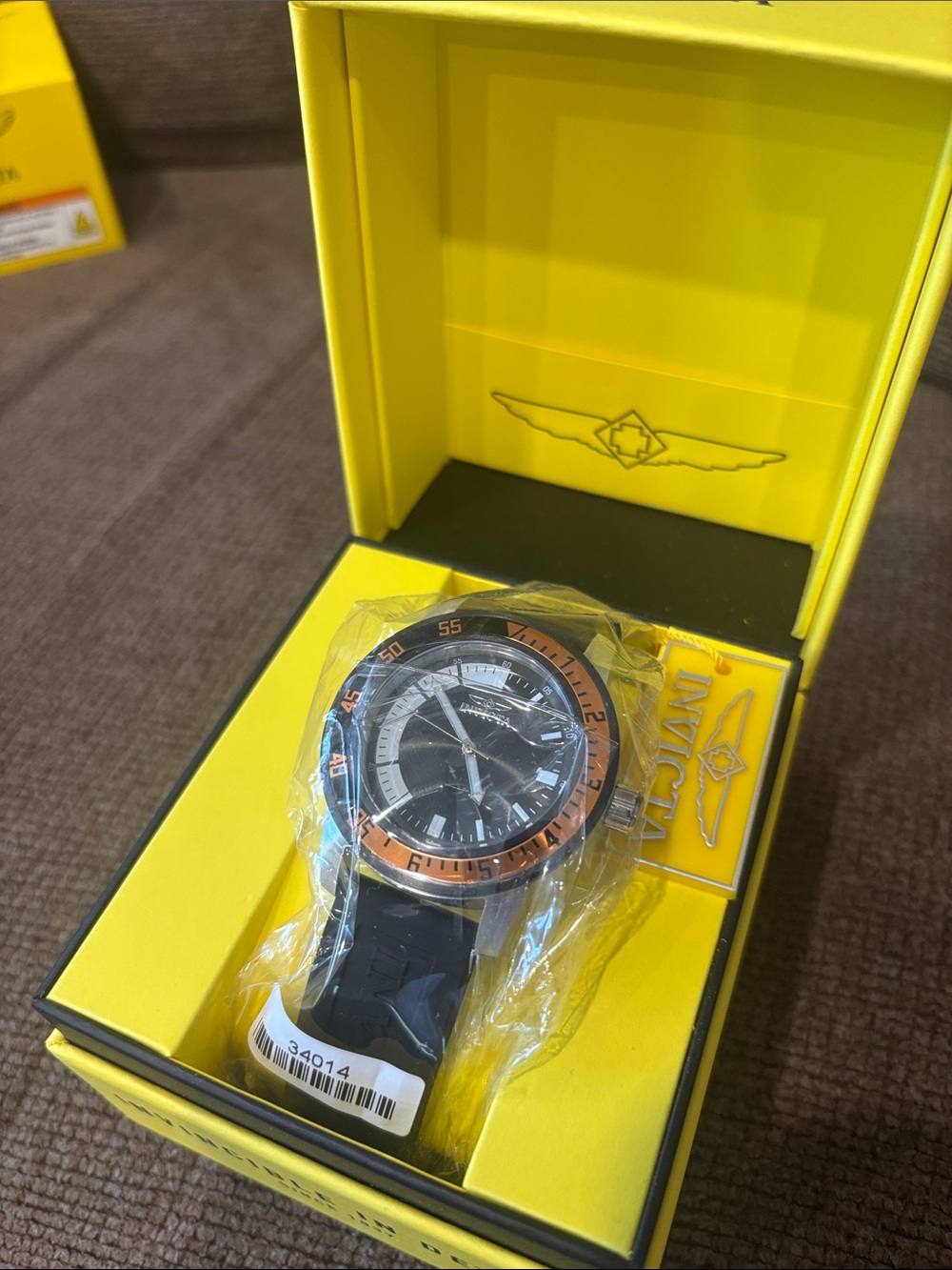 Invicta Black Watch with Rose Gold-Tone Bezel